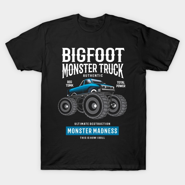 Bigfoot Monster Truck T-Shirt by Hudkins